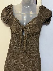 Pintrest Padded Full Glitter Party Wear Mini Piece