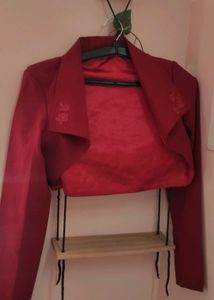 Red Cropped Bolero Jacket