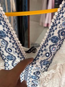 White Embroidered Mini Dress