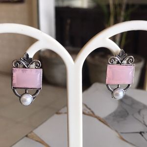Pink Stone Earrings