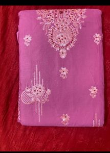 OFFER🏷️NEW PINK EMBROIDERY UNSTITCHED SUIT