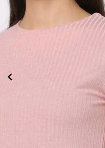 Pink Striped Round Neck Bodycon Dress