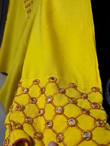 Yellow Embroidered Kurta
