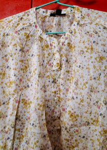 Off White Printed Top Loose Style