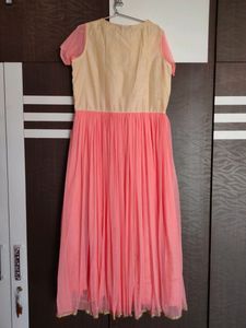 Srishti Peachy Golden Gown