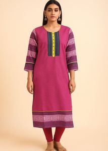 Rajasthani Pink Printed Kurti