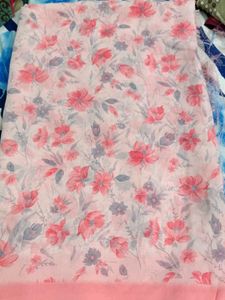 Pink Floral Saree