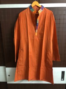 Orange Striped Kurta