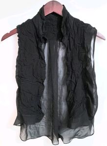 Black Sheer Ruffled Blouse (Woman)