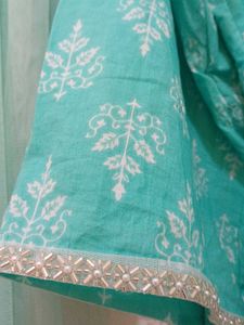 Pure Cotton Block Print Anarkali Set