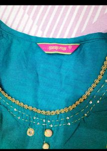 Teal Embroidered Kurta Set