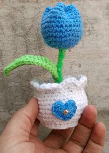 Crochet Handmade Tulip Flower Pot 🌷