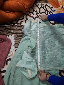 Beautidul pearl work Stiched suit salwar