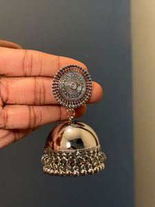 Silver Jhumka Earrings