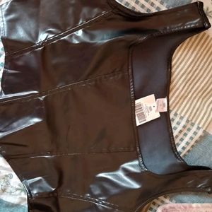 Black Leather Corset Top