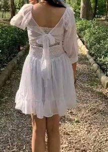 White Flowy Mini Dress