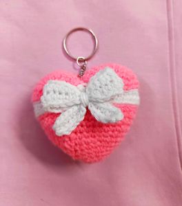 Velentine Special Heart Keychain, Crochet Keychain