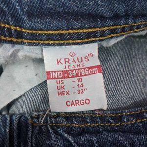 Blue Denim Cargo Jeans