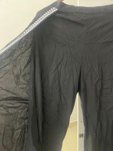 Black Overlap Palazzo Pants
