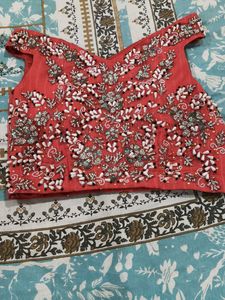 🧡 Carrot colour Off shoulder lahenga 🧡