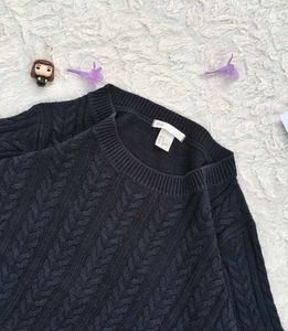 H&amp;M Black Cable Knit Sweater