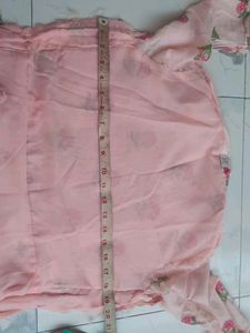 Peach Floral Anarkali Kurti