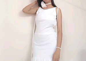 White Dress With Rose Choker