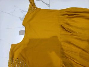 Elegant Mustard Anarkali Suit Set