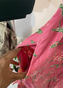 Floral Print Pink Kurti