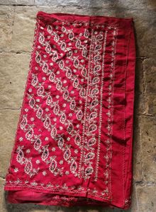 Red Embroidered saree
