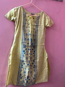 Embroidered Green Tunic Top