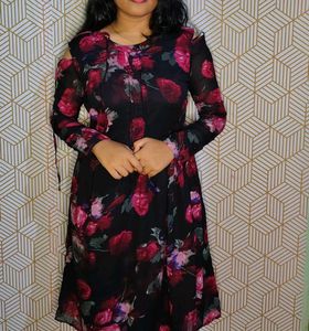 Floral Cold Shoulder Dress