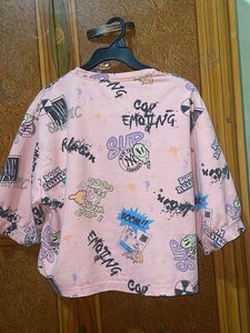 Trendy Graphic Print Oversized Tee