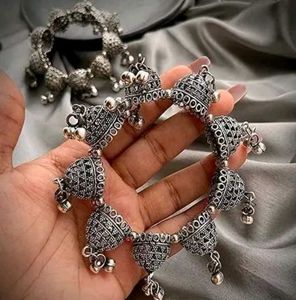 Combo Of 3 Oxidized Jhumka Bracelet