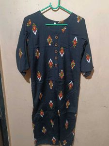 Black Cotton Kurta
