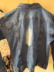 Denim Jacket with Pearl Detail