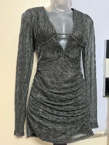 Pintrest Sparkly Silver Mini Dress