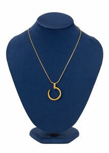 Anti Tarnished Half Gold Circle Pendant Necklace