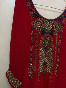 New and premium dark red 3 pc set | embroidered