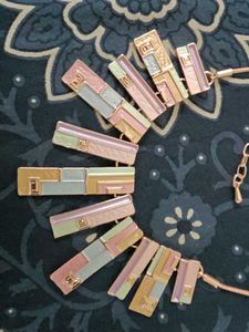 Pastel Geometric Statement Necklace