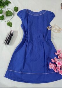 Blue Floral Embellished Dress