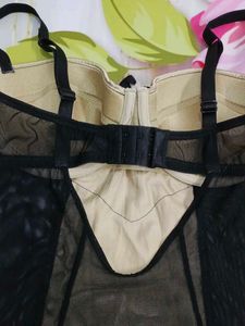 (1127)Black &amp; Beige Lace Lingerie
