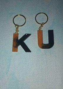KU Initial Resin Keychains