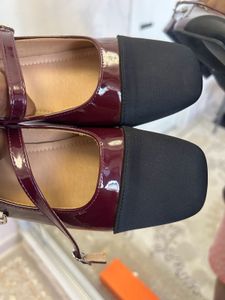 Burgundy &amp; Black Mary Jane Heels Imported