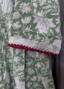 Green Floral Kurta Set