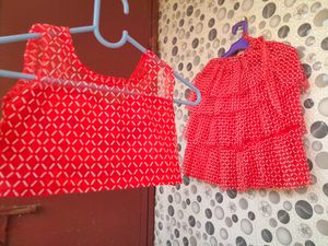 Brand New Beautiful Red Lehanga Choli Set For Kids