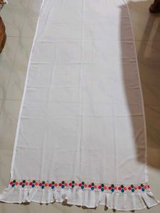 Beautiful White Dupatta With Small Colourful F