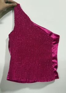 Magenta One-Shoulder Top