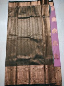 Elegant Pink &amp; Green Saree