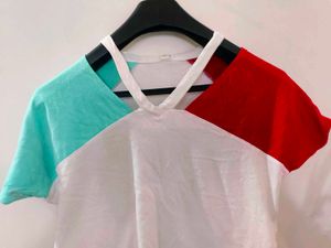 Colour Block Crop Top
